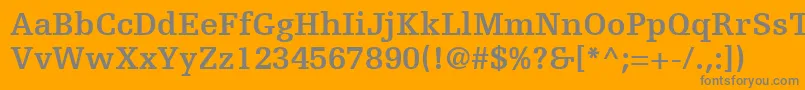 Saiba mais sobre a fonte EgyptienneFLt65Bold Fonte EgyptienneFLt65Bold – fontes cinzas em um fundo laranja