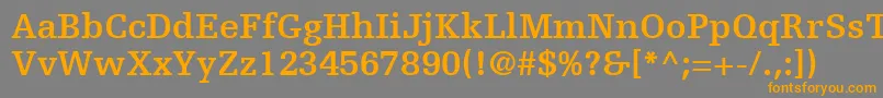 Weitere Informationen zur EgyptienneFLt65Bold-Schriftart EgyptienneFLt65Bold-Schriftart – Orangefarbene Schriften auf grauem Hintergrund