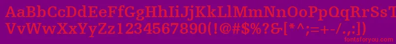 フォントEgyptienneFLt65Bold – 紫の背景に赤い文字