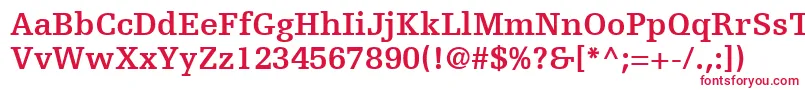 フォントEgyptienneFLt65Bold – 白い背景に赤い文字