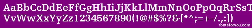 フォントEgyptienneFLt65Bold – 紫の背景に白い文字