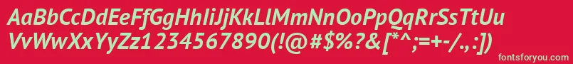 Pts76fW Font – Green Fonts on Red Background