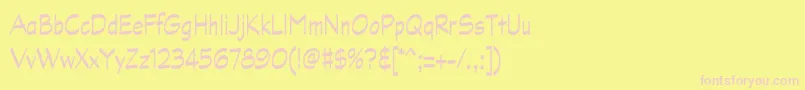 GraphitestdNarrow-Schriftart – Rosa Schriften auf gelbem Hintergrund