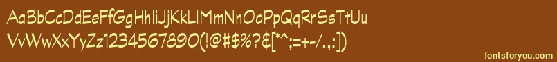 GraphitestdNarrow-fontti – keltaiset fontit ruskealla taustalla