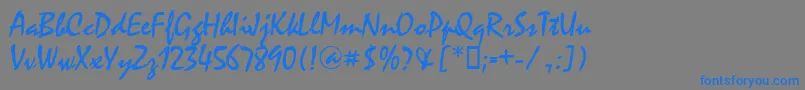 フォントMysticaldbNormal – 灰色の背景に青い文字