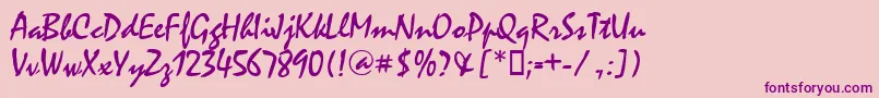 MysticaldbNormal-Schriftart – Violette Schriften auf rosa Hintergrund