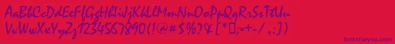 MysticaldbNormal-Schriftart – Violette Schriften auf rotem Hintergrund