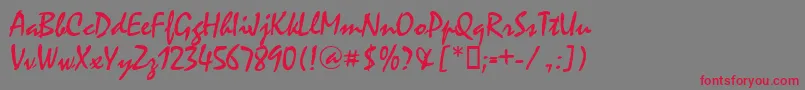MysticaldbNormal Font – Red Fonts on Gray Background