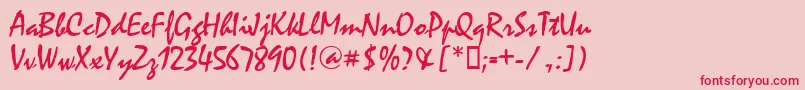フォントMysticaldbNormal – ピンクの背景に赤い文字