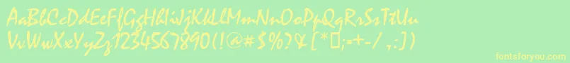 MysticaldbNormal Font – Yellow Fonts on Green Background