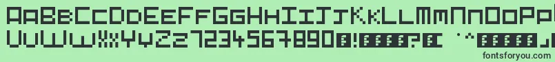 Pixelart Font – Black Fonts on Green Background
