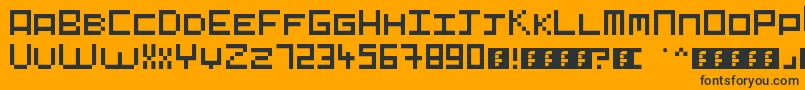 Pixelart Font – Black Fonts on Orange Background