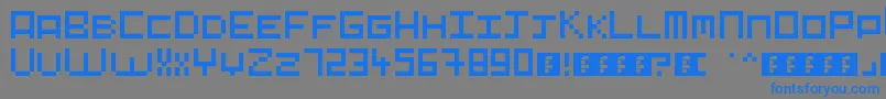 Pixelart Font – Blue Fonts on Gray Background