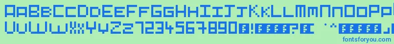 Pixelart Font – Blue Fonts on Green Background