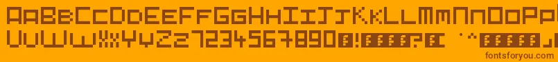 Pixelart Font – Brown Fonts on Orange Background