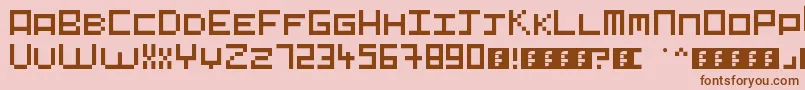 Pixelart Font – Brown Fonts on Pink Background