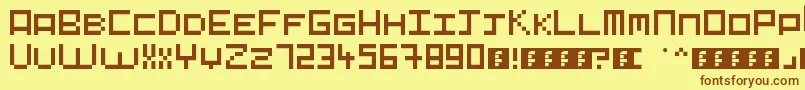 Pixelart Font – Brown Fonts on Yellow Background