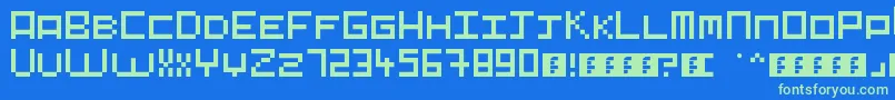 Pixelart Font – Green Fonts on Blue Background