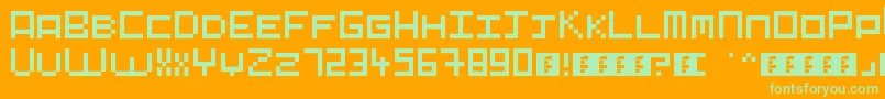 Pixelart Font – Green Fonts on Orange Background