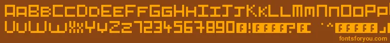 Pixelart Font – Orange Fonts on Brown Background