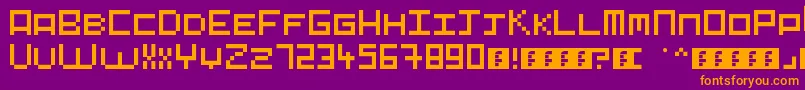 フォントPixelart – 紫色の背景にオレンジのフォント