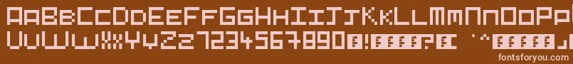 Pixelart Font – Pink Fonts on Brown Background