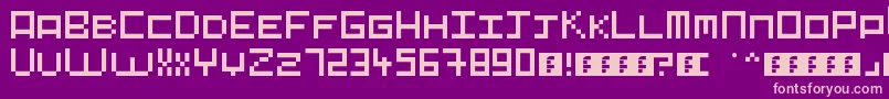 Police Pixelart – polices roses sur fond violet