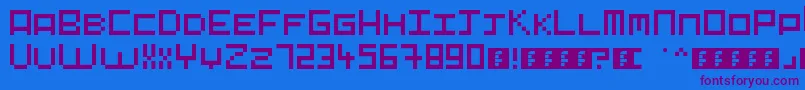 Pixelart Font – Purple Fonts on Blue Background