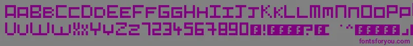 Pixelart-fontti – violetit fontit harmaalla taustalla