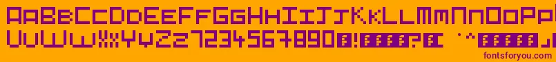 Pixelart-fontti – violetit fontit oranssilla taustalla