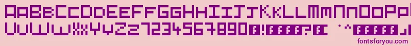 Pixelart Font – Purple Fonts on Pink Background