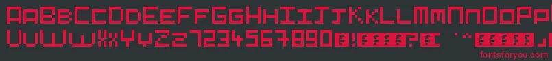 Pixelart Font – Red Fonts on Black Background