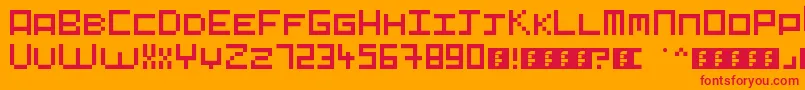 Pixelart Font – Red Fonts on Orange Background