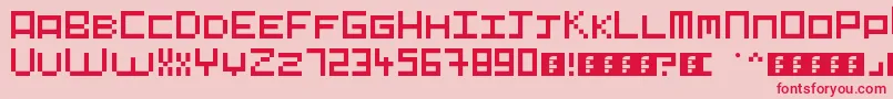 Pixelart Font – Red Fonts on Pink Background