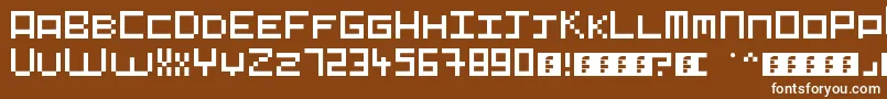 フォントPixelart – 茶色の背景に白い文字
