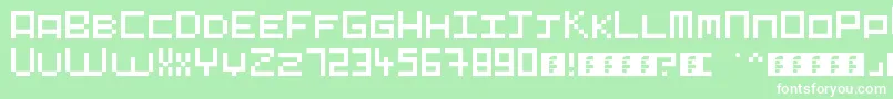 Pixelart Font – White Fonts on Green Background