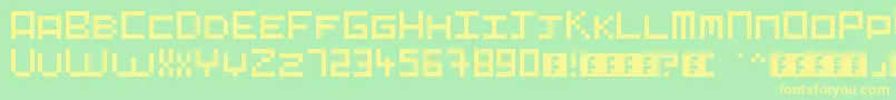 Шрифт Pixelart – жёлтые шрифты на зелёном фоне
