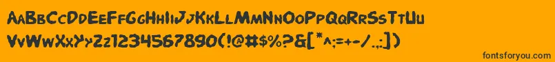 PandemoniousPuffery Font – Black Fonts on Orange Background