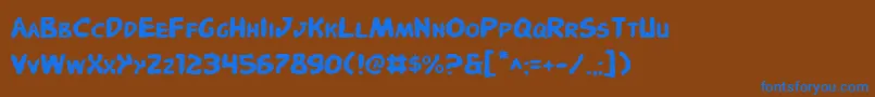 PandemoniousPuffery Font – Blue Fonts on Brown Background