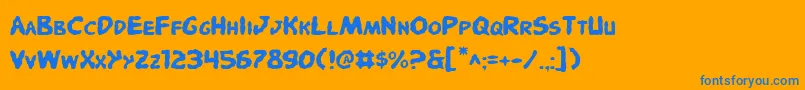 PandemoniousPuffery Font – Blue Fonts on Orange Background