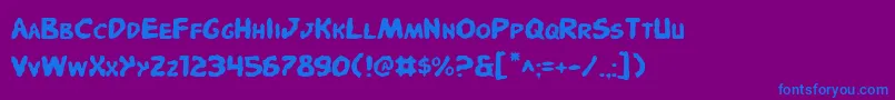 PandemoniousPuffery Font – Blue Fonts on Purple Background