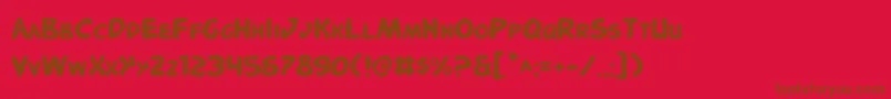 PandemoniousPuffery Font – Brown Fonts on Red Background