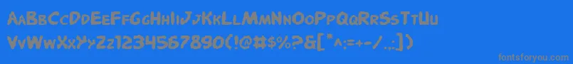 PandemoniousPuffery Font – Gray Fonts on Blue Background