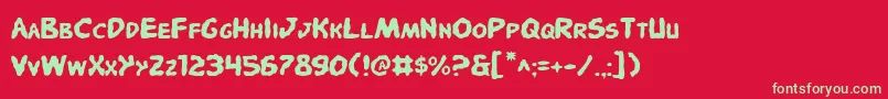 PandemoniousPuffery Font – Green Fonts on Red Background