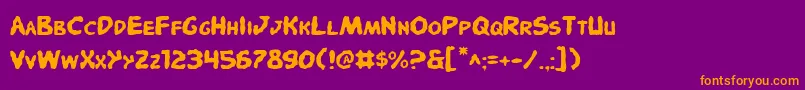 PandemoniousPuffery Font – Orange Fonts on Purple Background