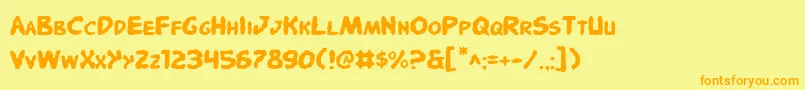 PandemoniousPuffery Font – Orange Fonts on Yellow Background