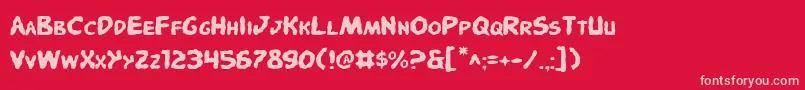 フォントPandemoniousPuffery – 赤い背景にピンクのフォント