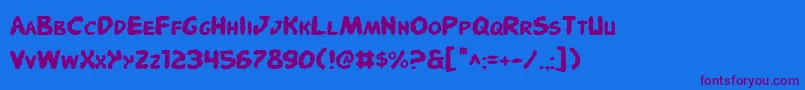 PandemoniousPuffery Font – Purple Fonts on Blue Background