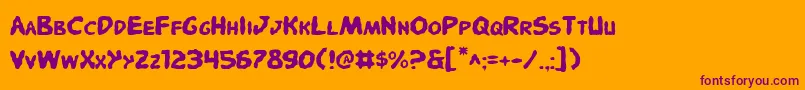 PandemoniousPuffery Font – Purple Fonts on Orange Background