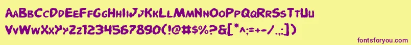 PandemoniousPuffery Font – Purple Fonts on Yellow Background